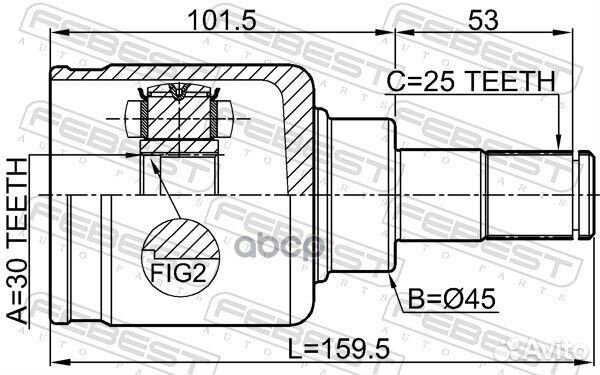 6511-003 ШРУС внутренний левый 30x45x25 Lifan