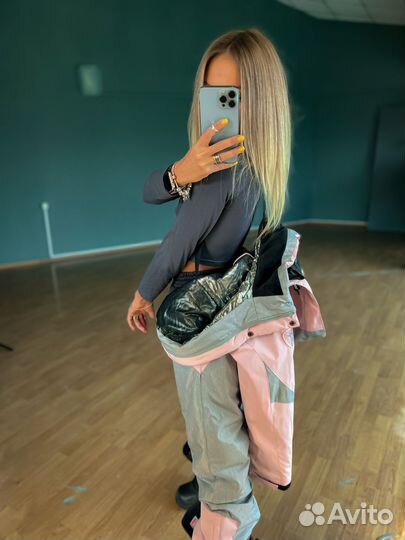 Комбинезон женский розово-серый