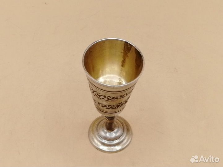 Рюмка серебро 875 Звезда позолота кхк чернь 39,05г