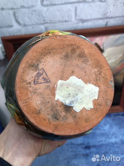 Ваза майолика тюльпаны Гжель