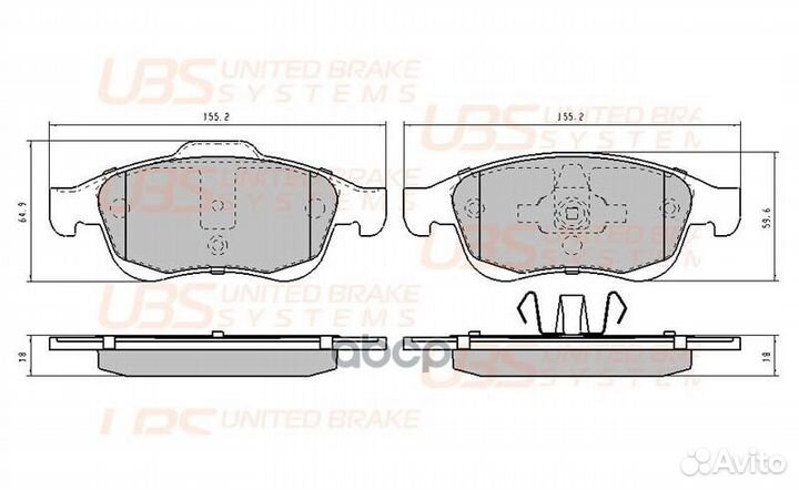 Колодки тормозные B1105011 UBS