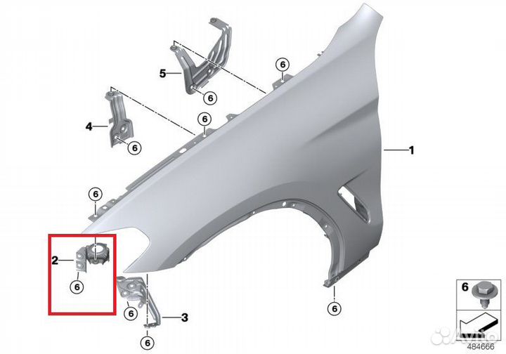 Кронштейн крепления крыла Bmw X3 G01 B47 G01 B47