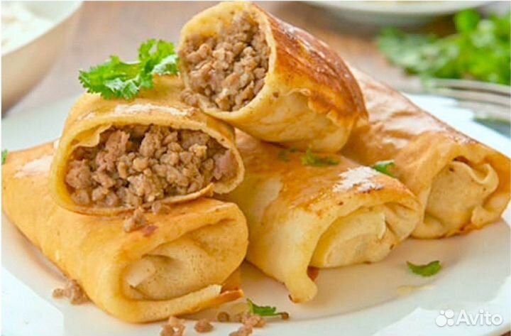 Обжариваем вручную Блинчики с Фаршем домой