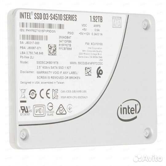 Твердотельный накопитель SSD Intel D3-S4510 1.92TB