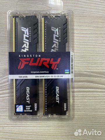 DDR4 Kingston fury Beast 16 Гб Kit 3200мгц