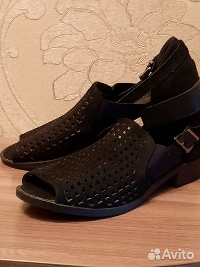 Туфли женские 39 размер черные бу замшевые