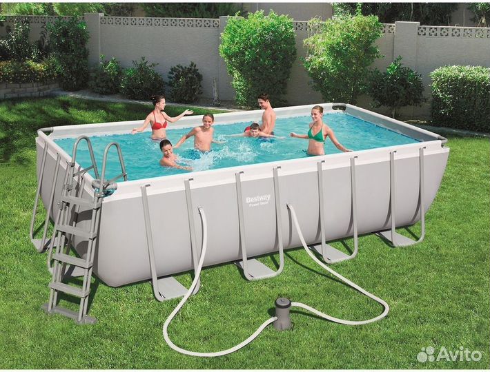 Прямоугольный каркасный бассейн Bestway 56670 + на