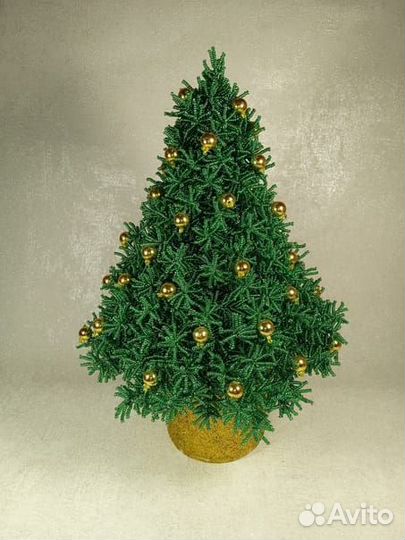 Елка из бисера с игрушками ручная работа