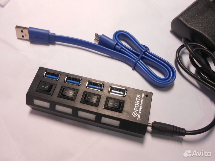 USB-HUB разветвитель на 4 порта с выключателями