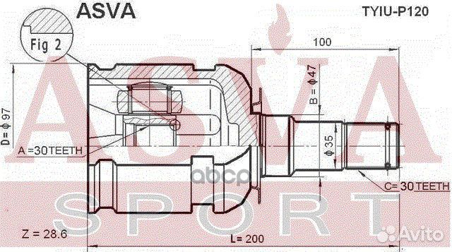 ШРУС внутренний перед tyiup120 asva