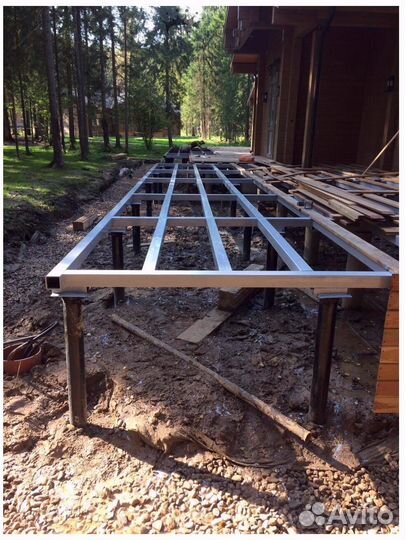 Ремонт фундамента винтовыми сваями