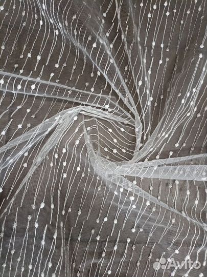 Готовый тюль новый на шторной ленте