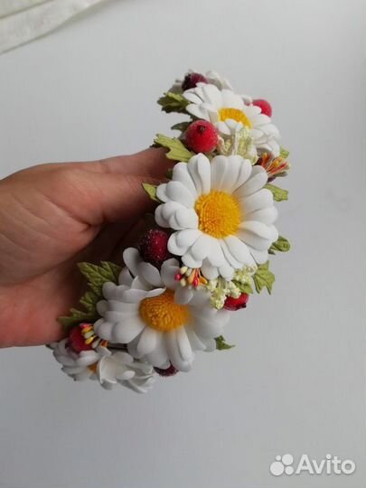 Ободок с ромашками