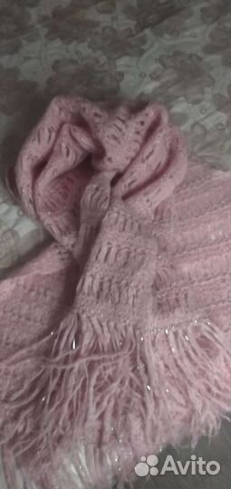 Шарф палантин теплый,ажурный