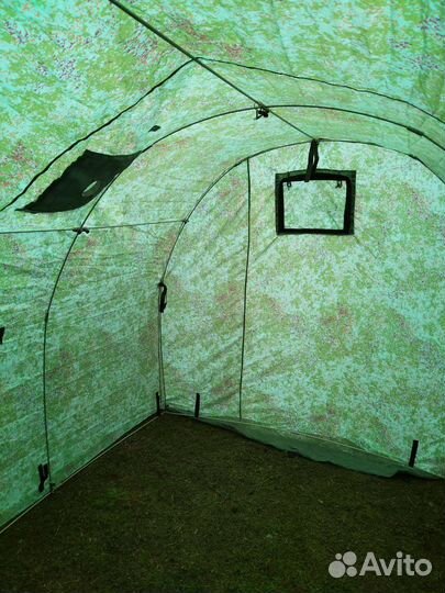 Походная баня с печкой