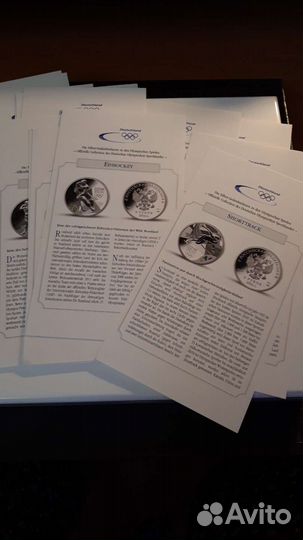 Набор монет Олимпиада Сочи 2014г. Серебро. Пруф