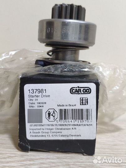 Бендикс стартера Bosch / Cargo 137981