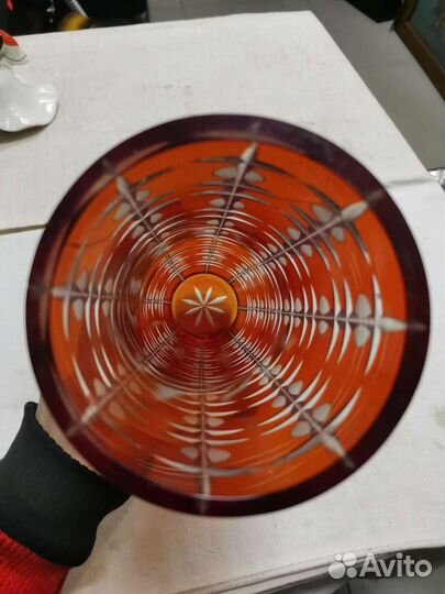 Ваза для цветов Красное стекло 28 см СССР (Ч)