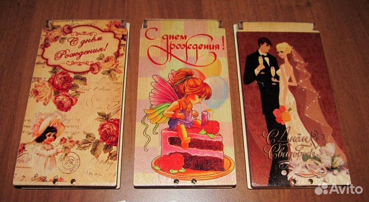 Купюрницы из дерева с цветным принтом