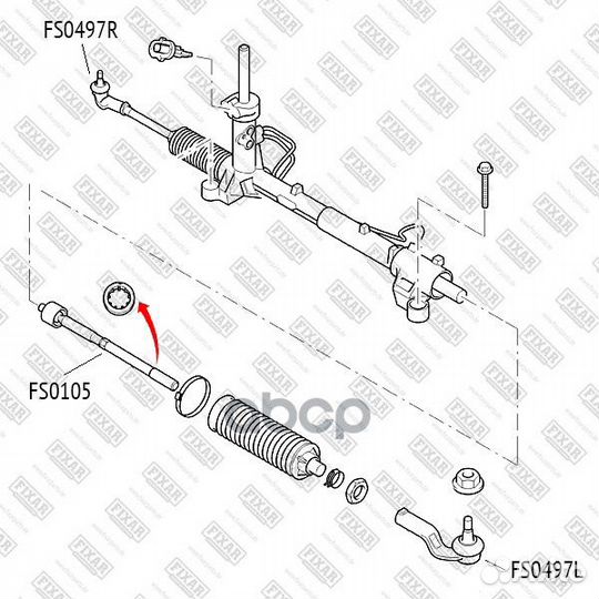 Наконечник рулевой тяги левый лев FS0497L F