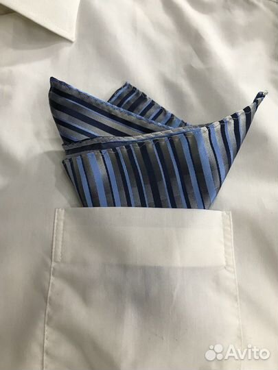 Платок паше шелк перламутр сине-серый