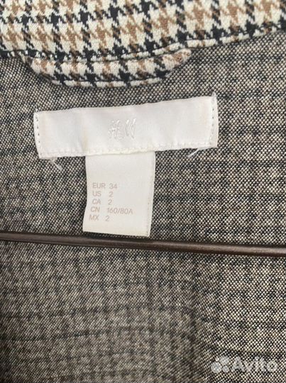 Пиджак женский H&M в клетку трикотажный р42