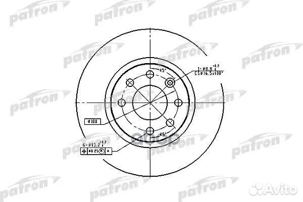 Диск тормозной PBD2564 patron