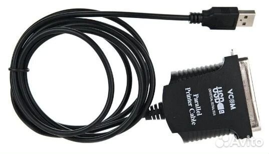 Кабель vcom USB - LPT (VUS7052), 1.8 м, черный