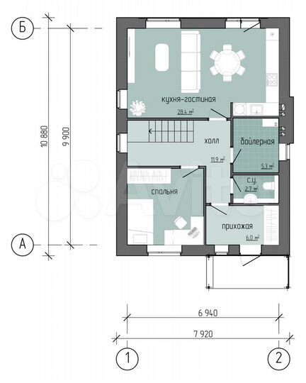 Дом 128,5 м² на участке 4,3 сот.