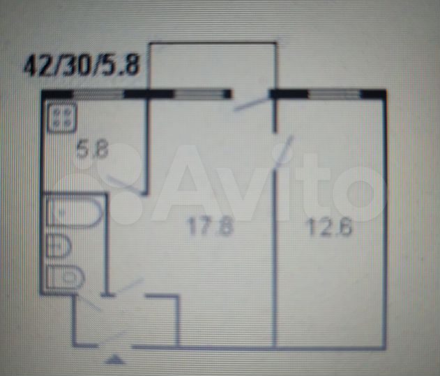 2-к. квартира, 42,1 м², 4/5 эт.
