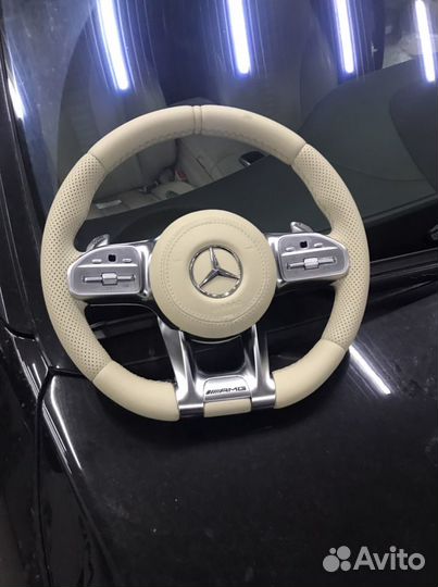 Руль w222 бежевый оригинал mercedes amg