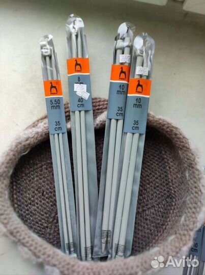 Спицы прямые 5,5/8/10 мм Pony Пони тефлон