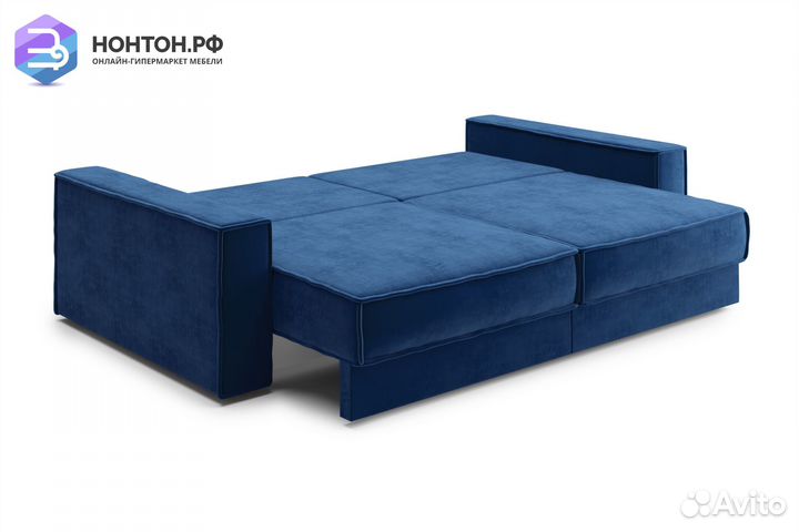 Диван тик-так Сохо 3-х местный темно-синий