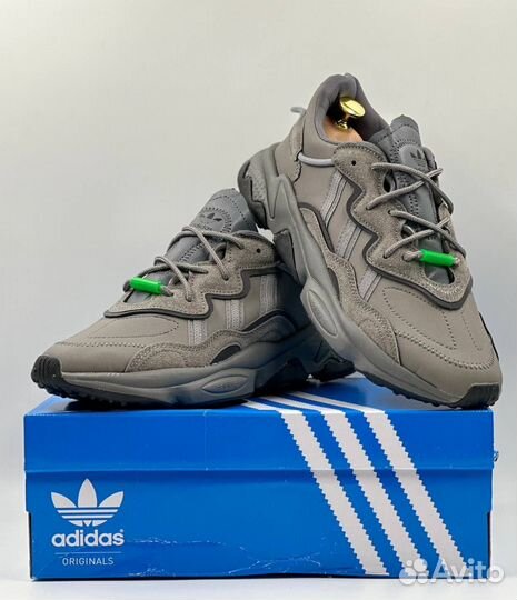 Кроссовки Adidas Ozweego Grey Solar Green