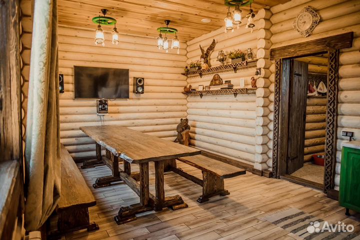 Баня на дровах, подогреваемый бассейн и беседка