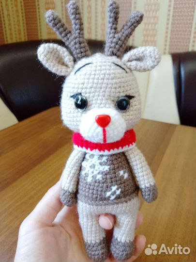 Вязаные игрушки, ручная работа. Единорог, зайчик