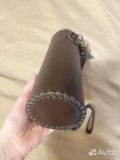 Термос походный 1л в оплетке из натуральной кожи