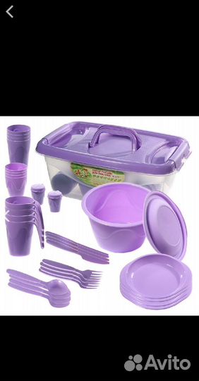 Набор посуды для пикника на 4 персоны