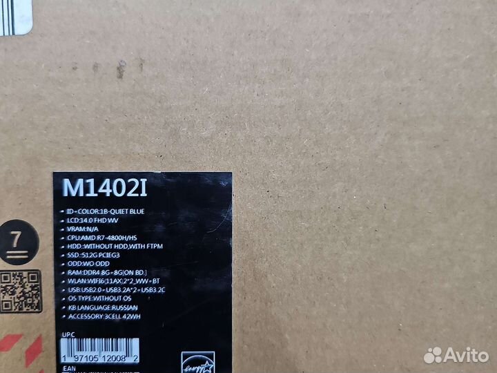 Ноутбук asus Vivobook 14 Ryzen 7 16/512