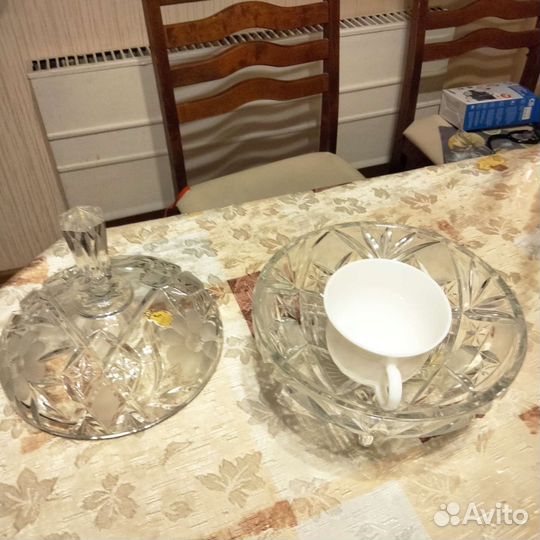 Ваза конфетница богемия хрусталь