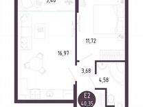 1-к. квартира, 40,4 м², 2/10 эт.