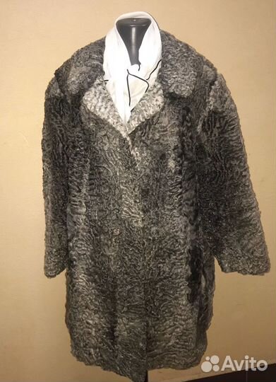 Шуба каракуль серый 50 52