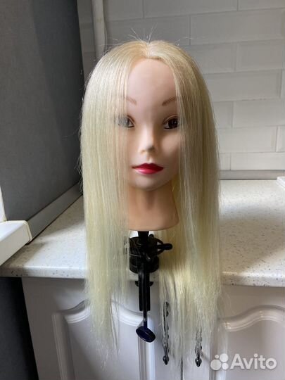 Голова манекен с натуральными волосами 80