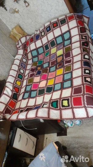 Плед вязанный (ручная работа) большой