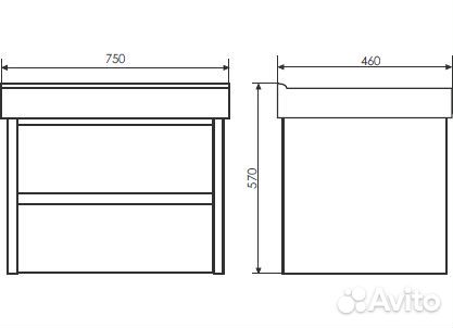 Тумба с раковиной Comforty Дублин 75 белый глянец