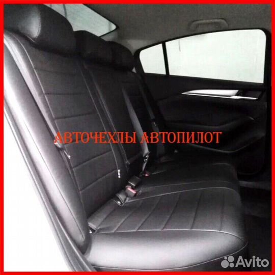 Чехлы Автопилот Kia Rio 2 из экокожи чёрные Класси