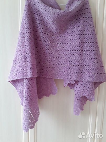 Палантин шарф шаль вязаный шерстяной ручная работа