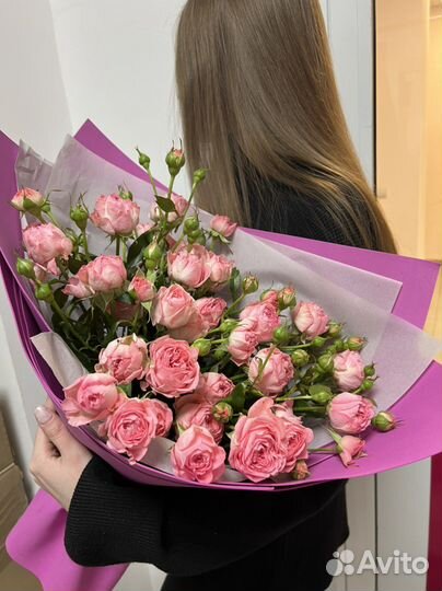 Роза кустовая, доставка роз, букет из розочек