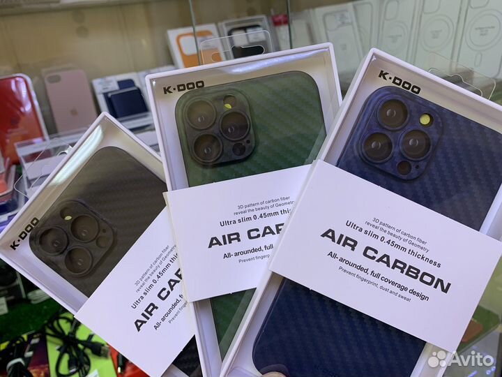 Чехлы для iPhone 11/12/13/14/Max от K-Doo Carbon