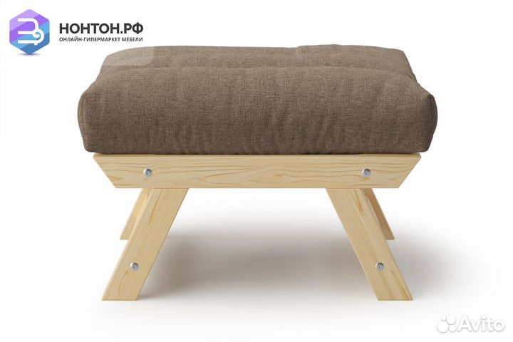 Пуф Амбер рогожка коричневая